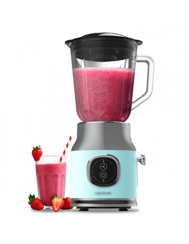 Cecotec RetroTwist Blue Batidora de Vaso - Potencia 800W - Capacidad Jarra 1L - Estilo Retro - Cuchillas Recubiertas de