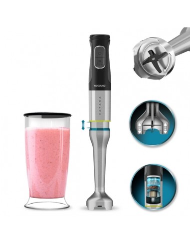 Cecotec Katana 15 Jarg Batidora de Mano - Potencia 1500W - Movimiento Oscilante - Velocidad Ajustable - Cuchillas Recubiertas