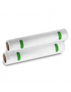 Cecotec Pack de 2 Rollos de 6m para Envasadora al Vacio - Temperatura Regulable - 20cm de Ancho - Color Transparente