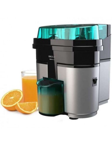 Cecotec EssentialVita Twice Black Exprimidor Electrico 90W - Vaso de 0.5L - Doble Cabezal y Cortador - Filtro para Pulpa