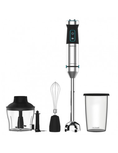 Cecotec Power TitanBlack 1500 XL CreamandCrush Batidora de Mano - 1500W - Cuchillas de Titanio - Campana Antisalpicaduras -