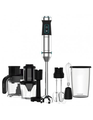 Cecotec Power TitanBlack 1500 XL TotalMix Batidora de Mano - 1500W - Cuchillas de Titanio - Campana Antisalpicaduras -