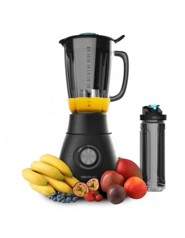 Cecotec Power Black Titanium 1800 Go Batidora de Vaso - Potencia de 1800W - Cuchilla de Titanio - Jarra de Vidrio 1.8L - 5