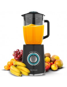 Cecotec Power Black Titanium 2000MAX Mix Go Batidora de Vaso - 2000W - Jarra de 1.5L - Cuchillas de Titanio - 5 Velocidades -