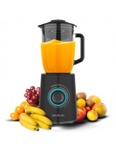 Cecotec Power Black Titanium 2300MAX Mix Go Batidora de Vaso - 2300W - Jarra de 1.5L - 6 Cuchillas Titanio - 5 Velocidades -