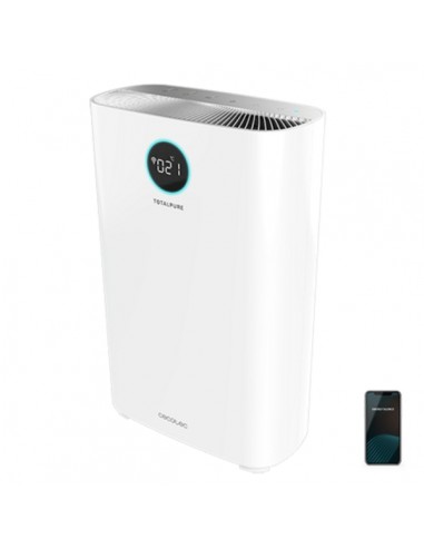 Cecotec TotalPure 2500 Connected Purificador de Aire - Potencia de 20W - Filtro de 3 Etapas - Cobertura hasta 65m3 - Control