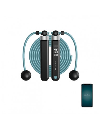 Cecotec Drumfit SmartComba 3000 Connected Comba Inteligente - Cuerda de 3m - Pantalla LED - 2 Cuerdas de 30cm para Espacios