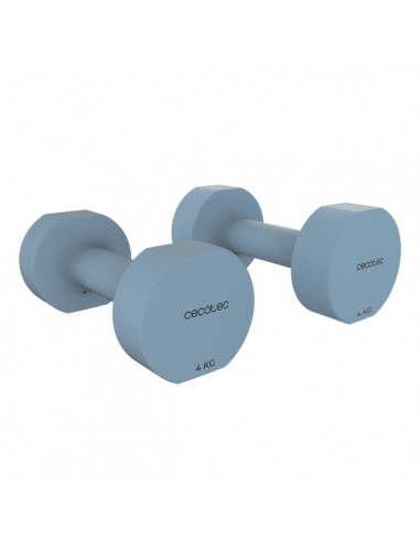 Cecotec Drumfit 400 DoubleNeo Set de 2 Mancuernas de 4kg - Antideslizante - Recubrimiento de Neopreno - Antideslizante -