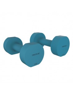 Cecotec Drumfit 500 DoubleNeo Set de 2 Mancuernas de 5kg - Antideslizante - Recubrimiento de Neopreno - Antideslizante -