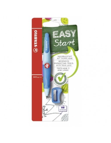 Stabilo Easyergo Pack con Lapiz Retractil-Scapuntas - Mina HB de 3.15mm - DiseÃ±o Ergonomico - Uso Diestro - Color Azul