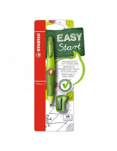 Stabilo Easyergo Pack con Lapiz Retractil-Scapuntas - Mina HB de 3.15mm - DiseÃ±o Ergonomico - Uso Diestro - Color Verde