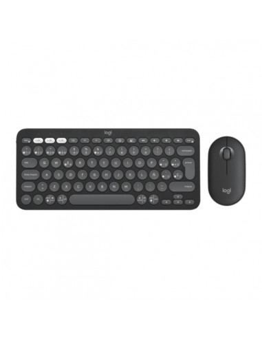Logitech Pebble 2 Combo Pack Inalambrico Teclado-Raton - RF y Bluetooth - Teclas de Tijera Silenciosas - Easy Switch hasta