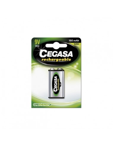Cegasa Rechargeable Pack de 1 Pila Recargable HF22 9V 180mAh