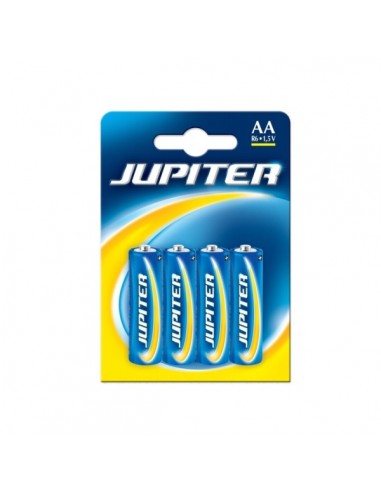 Jupiter Pack de 4 Pilas Salinas R06 AA - Pilas Salinas para Aparatos de Bajo Consumo