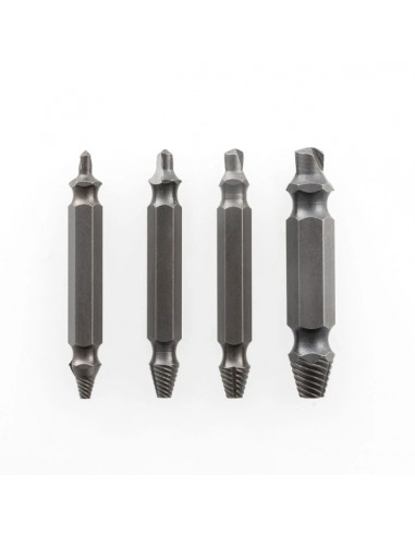 Innovagoods Brocas para Extraer Tornillos - Acero Templado Endurecido - 4 Piezas - Universal - Color Gris