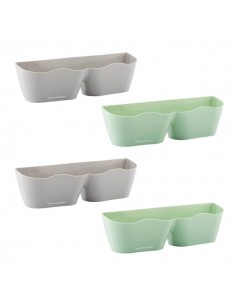 Innovagoods Shohold Pack de 4 Zapateros Adhesivos - Multiposicion - 25.5x7.5x7.5cm - Color Verde y Gris
