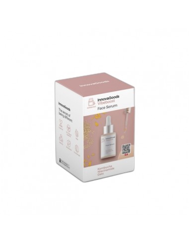 Innovagoods Vibeboost Serum Facial de Kombucha - Contenido 30ml - Vegano - Uso Diario - Dermatologicamente Probado - No