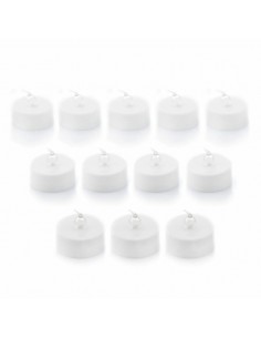 Innovagoods Romandle Pack de 12 Velas de Te LED - Luz Calida - Efecto Llama - Duracion hasta 75min - Pack de 2 Set de Velas