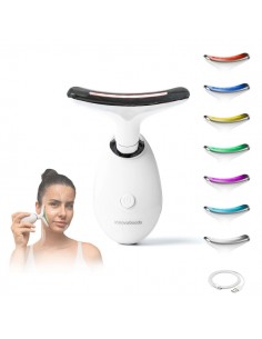 Innovagoods Selora Masajeador Facial Electrico Reafirmante para Cara y Cuello - Autonomia 60min - 500mAh - Termoterapia - Luz