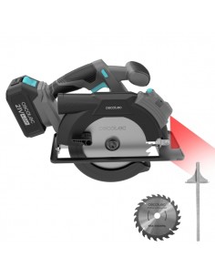 Cecotec DirectPrecission 8000 Vision Sierra Circular Inalambrico - Bateria 4Ah 20V - Disco de 165mm - Corte hasta 57mm -