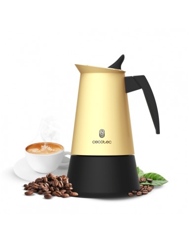 Cecotec Piccolina 200 Cafetera Italiana para 2 Tazas - Acero Inoxidable - Apta para Gas-Electrica y Vitro - Mango Ergonomico