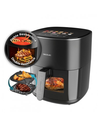 Cecotec Cecofry and Grill 6500 Freidora de Aire 3 en 1 - 2200W - Capacidad 6.5L - Grill - Piedra para Pizza - Temperatura