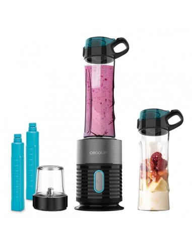 Cecotec Power Titanium Fresh and Go Batidora de Vaso - 650W - Â 2 Vasos de 600ml - Tubos Refrigeradores Incluidos - 4