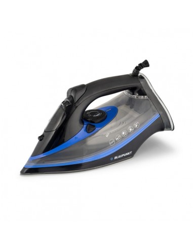 Blaupunkt Plancha de Ropa - Potencia 3000W - Deposito de 380ml - Termostato Regulable - Suela Ceramica - Color Negro y Azul