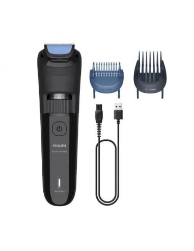 Philips Recortadora de Barba Inalambrica - Autonomia hasta 60min - Cuchillas Autoafilables - Recargable - Acero Inoxidable -