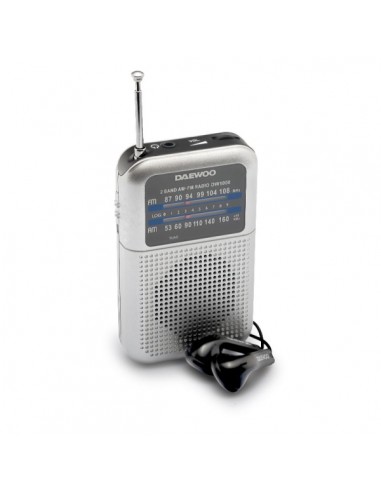 Daewoo DW1008 Radio Portatil AM FM - Antena Telescopica y Sintonizacion Analogica Precisa - Altavoz Integrado - Salida