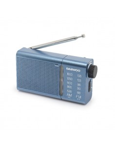 Daewoo DW1037 Radio Portatil AM FM Analogica - Antena Telescopica - Altavoz Integrado - Incluye Auriculares - Jack 3.5mm -