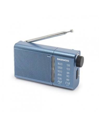 Daewoo DW1037 Radio Portatil AM FM Analogica - Antena Telescopica - Altavoz Integrado - Incluye Auriculares - Jack 3.5mm -