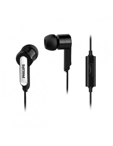 Philips Auriculares Intraurales - Cable de 1.2m - Jack 3.5mm - Microfono Integrado - 3 Pares de Almohadillas de Silicona -