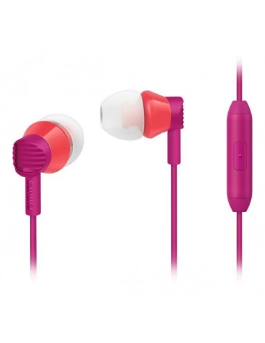 Philips Auriculares Intraurales con Cable - Jack 3.5mm - Microfono Integrado - 3 Pares de Almohadillas de Silicona -