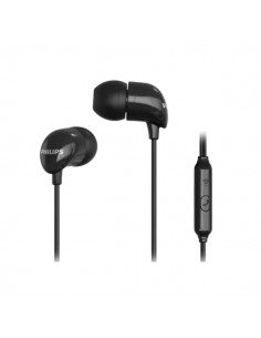 Philips Auriculares Intraurales con Cable - Jack 3.5mm - Microfono Integrado - Boton Multifuncion - Color Negro