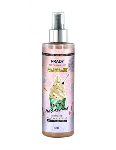 Prady Brilli Brilli Body & Hair Mist Sweet Macadamia - Frasco de 250 ml - Spray Pulverizador