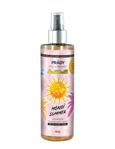 Prady Brilli Brilli Body & Hair Mist Monoi Summer - Frasco de 250 ml - Spray Pulverizador