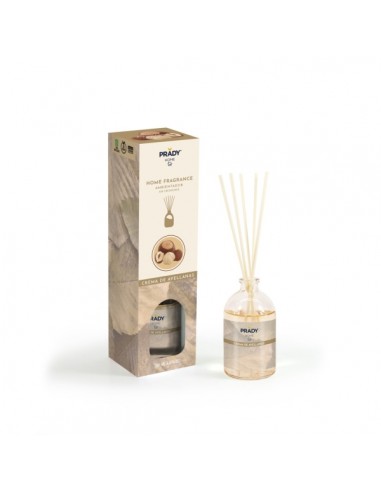 Prady Ambientador Mikado Crema de Avellanas - Frasco de Cristal 100 ml y Varitas Difusoras