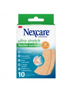 Nexcare Flexible Comfort Finger Pack de 10 Apositos para Heridas - 6x10cm - Elastico - Resistente al Agua - Color Piel