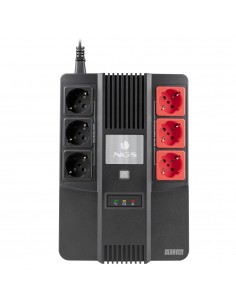 NGS Fortress Bunker SAI 600VA UPS 360W - Bateria Incorporada 12V 7 - Tecnologia Off Line - Funcion AVR - 6x Schukos -
