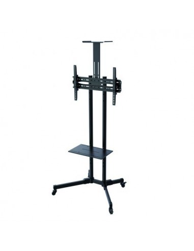 Tooq Soporte de Pantalla de Suelo con Ruedas 37"-70" - Bloqueo de Ruedas - Dos Estantes - Peso Max 50Kg - VESA 600X400mm -