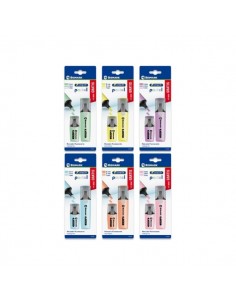 Bismark Long-Life Pack de 1 Mini Marcador-1 Marcador Fluorescente - Tinta de Secado Rapido - Punta Biselada - Ideal para