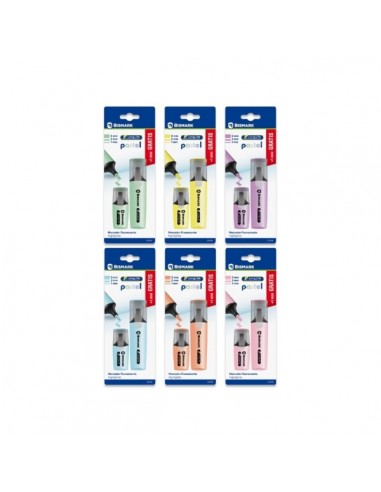 Bismark Long-Life Pack de 1 Mini Marcador-1 Marcador Fluorescente - Tinta de Secado Rapido - Punta Biselada - Ideal para