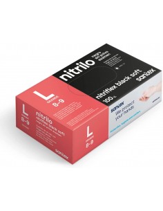 Santex Nitriflex Black Soft Pack de 100 Guantes de Nitrilo para Examen Talla L - 3.5 gramos - Sin Polvo - Libre de Latex - No