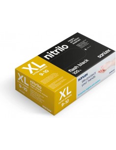 Santex Flash Black Pack de 100 Guantes de Nitrilo Talla XL - 6 gramos - Sin Polvo - Libre de Latex - No Esteriles - Color