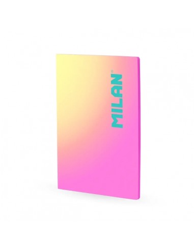 Milan Sunset Libreta Encolada Formato A4 Pautado 7mm - 48 Hojas de 95 gr m2 Microperforadas - Color Rosa Amarillo
