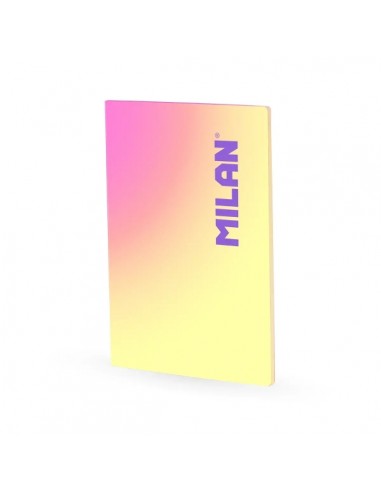 Milan Sunset Libreta Encolada Formato A4 Cuadricula 5x5mm - 48 Hojas de 95 gr m2 Microperforadas - Color Amarillo Rosa