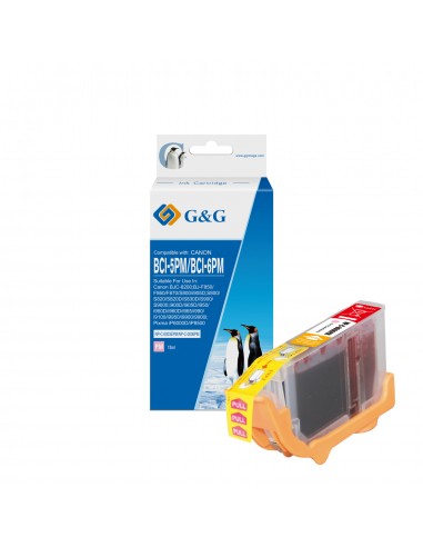 G&G Canon BCI6 BCI5 BCI3 Magenta Photo Cartucho de Tinta Generico - Reemplaza 4710A002