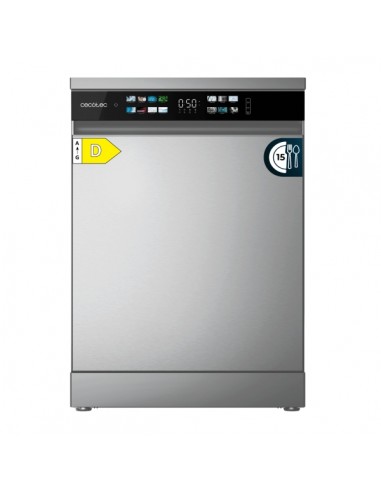 Cecotec Bolero Aguazero 6210 Inox D Lavavajillas de 60cm - 15 Cubiertos - Temperatura Regulable - Seguro Infantil - Pantalla