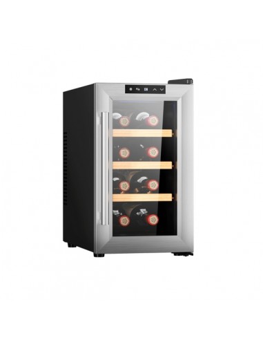 Cecotec Bolero GrandSommelier 830 CoolWood Vinoteca para 8 Botellas - Silencioso 35dB - Luz LED - Pantalla LED - Temperatura